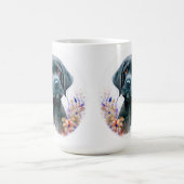 Labrador Retriever Hund Moderne, florale Welpe Kaffeetasse (Mittel)