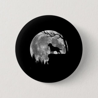 Labrador Retriever Hund Mond Silhouette Halloween Button