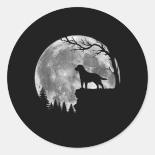 Labrador Retriever Hund Mond Silhouette Halloween Runder Aufkleber