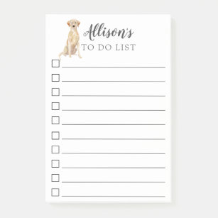 Labrador-Retriever-Hund personalisiert Liste tun Post-it Klebezettel