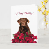 Labrador Retriever Hund Rose Happy Birthday Card Karte (Gelbe Blume)