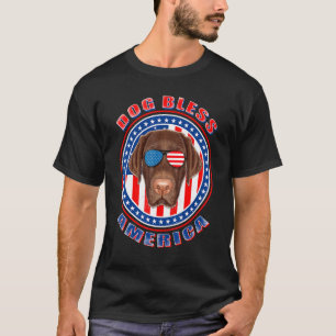 Labrador Retriever Hund segne Amerika Patriotisch  T-Shirt