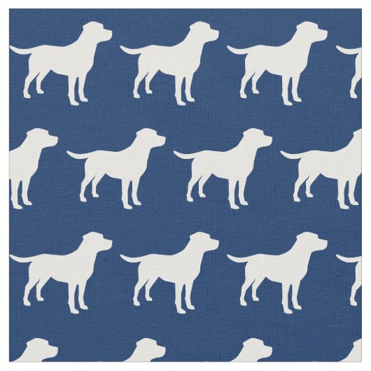 Labrador Retriever Hund Silhouette Labrador Navy B Stoff (Nahaufnahme)