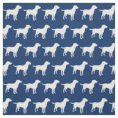 Labrador Retriever Hund Silhouette Labrador Navy B Stoff (Muster)