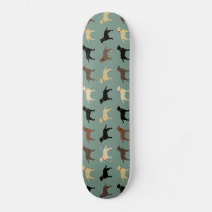 Labrador Retriever Hund Silhouetten Muster Labrado Skateboard