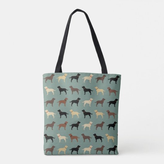Labrador Retriever Hund Silhouetten Muster Labrado Tasche (Rückseite)