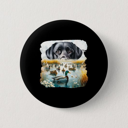 Labrador Retriever Hund Us Flag Duck Hunter Button (Vorderseite)