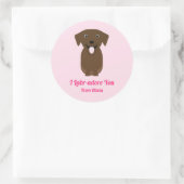Labrador Retriever Hund Valentinstag Party Runder Aufkleber (Tasche)