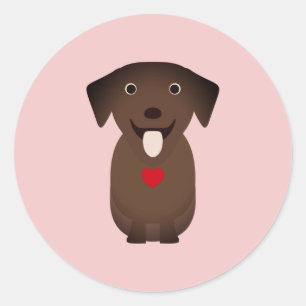 Labrador Retriever Hund Valentinstag, Valentinstag Runder Aufkleber