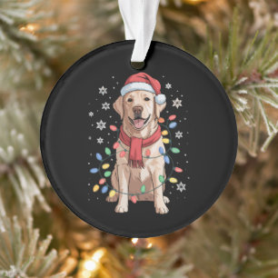 Labrador Retriever Hund Weihnachtsmann Hut Xmas We Ornament