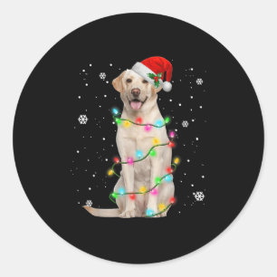 Labrador Retriever Hunde Baum Weihnachts Pullover  Runder Aufkleber