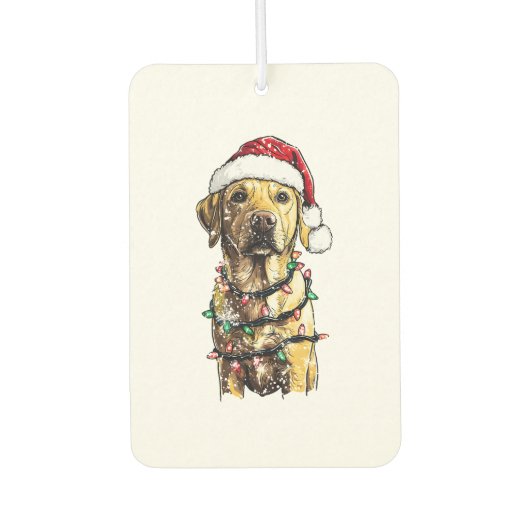 Labrador Retriever Hunde Baum Weihnachtspullover X Autolufterfrischer (Vorderseite)