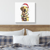 Labrador Retriever Hunde Baum Weihnachtspullover X Leinwanddruck (Insitu (Schlafzimmer))
