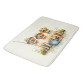 Labrador Retriever Hunde Fischen Badematte (Schrägansicht)