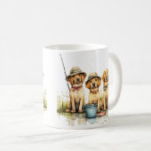 Labrador Retriever Hunde Fischen Kaffeetasse (VorderseiteRechts)
