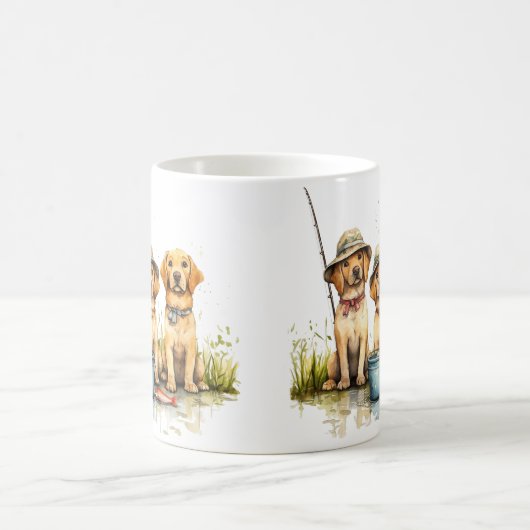 Labrador Retriever Hunde Fischen Kaffeetasse (Mittel)