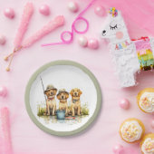 Labrador Retriever Hunde Fischen Pappteller (Party)