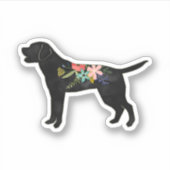 Labrador Retriever Hunde Rasse Bohemisch Floral Aufkleber (Vorderseite)