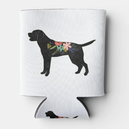 Labrador Retriever Hunde Rasse Bohemisch Floral Dosenkühler (Vorderseite)