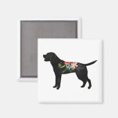 Labrador Retriever Hunde Rasse Bohemisch Floral Magnet (Vorderseite/Rückseite)