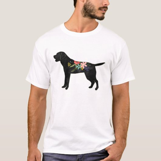 Labrador Retriever Hunde Rasse Bohemisch Floral T-Shirt (Vorderseite)