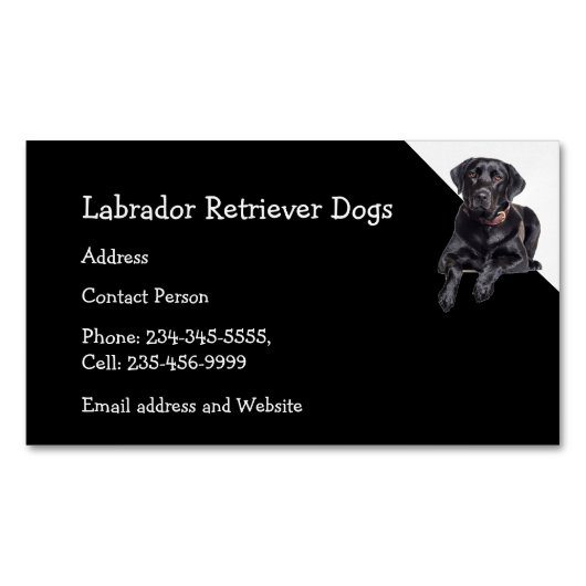 Labrador Retriever Hunde Züchter Pet Sitter Magnetische Visitenkarte (Vorderseite)