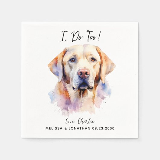 Labrador Retriever I Doo to Modern Dog Wedding Serviette (Vorderseite)