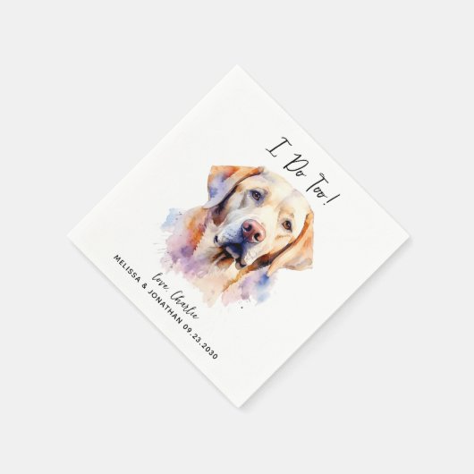 Labrador Retriever I Doo to Modern Dog Wedding Serviette (Ecke)