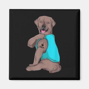 Labrador Retriever I Liebe Vater Tattoo Apparel, H Magnet