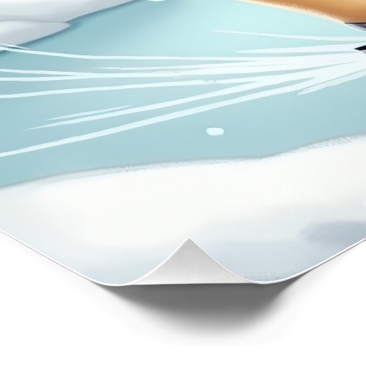 Labrador Retriever Ice Skating Christmas Painting Poster (Ecke)