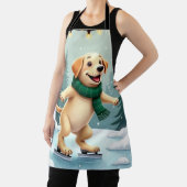 Labrador Retriever Ice Skating Christmas Painting Schürze (InSitu)