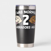 Labrador Retriever, ich war vor 2 Labradors normal Thermobecher (Vorderseite)