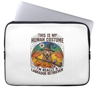 Labrador Retriever im Menschenkostüm Halloween Hex Laptopschutzhülle