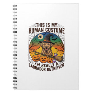 Labrador Retriever im Menschenkostüm Halloween Hex Notizblock
