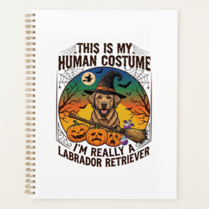 Labrador Retriever im Menschenkostüm Halloween Hex Planer