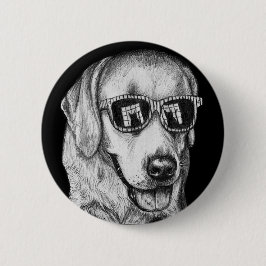 Labrador retriever in den Schatten mit Button