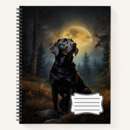 Labrador Retriever in mondbeleuchteter Nacht Notizblock