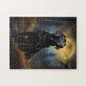 Labrador Retriever in mondbeleuchteter Nacht Puzzle (Horizontal)