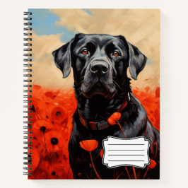Labrador Retriever in Poppies Notizblock