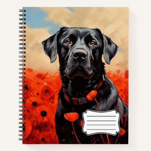 Labrador Retriever in Poppies Notizblock (Vorderseite)