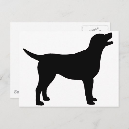 Labrador Retriever (in schwarz) Postkarte (Vorne/Hinten)