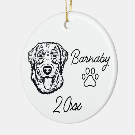 Labrador Retriever Individuelle Name & Year Line A Keramik Ornament (Links)
