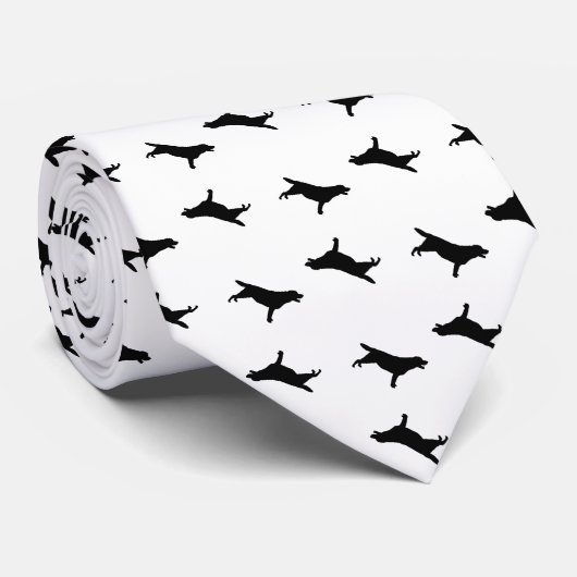 Labrador Retriever Jagdhund Silhouette Krawatte (Gerollt)