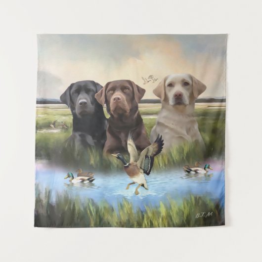Labrador Retriever, (Jagdhunde) Wandteppich (Vorderseite)