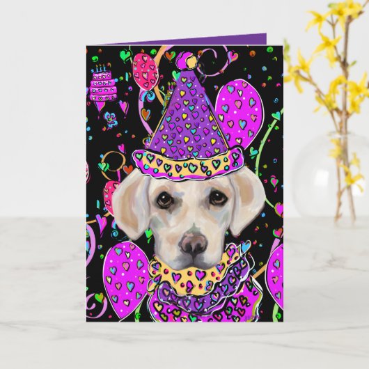 Labrador Retriever Karte (Gelbe Blume)