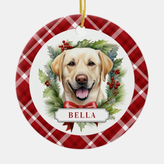 Labrador Retriever Keramik Circle Ornament (Vorne)