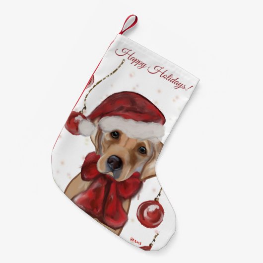 LABRADOR RETRIEVER  KLEINER WEIHNACHTSSTRUMPF (Vorderansicht (hängend))