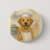 Labrador Retriever Koch Lustige Heimküche Button (Vorderseite)