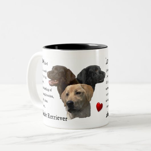 Labrador Retriever Kunstgeschenke Zweifarbige Tasse (Vorderseite Links)