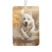 Labrador Retriever läuft in River Air Freshener Autolufterfrischer (Rückseite)